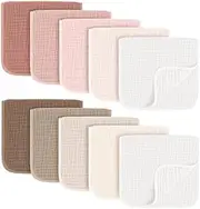 MairMore 10-Pack Muslin Burp Cloths, 100% Cotton Baby Burping Cloths for Boys and Girls, Neutral Newborn Towels- Large Absorbent Diapers