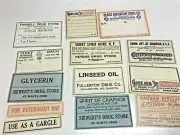 Lot of 13 Vtg-Medicine Bottle Labels Original Apothecary-Drugstore-Pharmacy(P2)