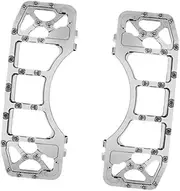 QccHieUs 2 Pieces Motorcycle Floorboards Wide Foot Pegs Replacement Footboards Accessories, Silver