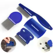4-Piece Flea Comb Set for Dogs and Cats with Tear Stain Remover and Grooming Too
