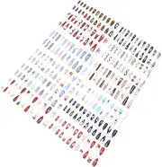 Ipetboom Nail Kit 288pcs Xmas Fake Nails Christmas Party False Nail Tips Glamorous Diy Manicure Set