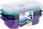 Microsafe Decor Oblong Jewel Container, Pack of 3 Pieces, 900ml Capacity, Assort
