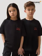 Reiss Black District 3-9 yrs Unisex Fit Oversized McLaren F1 Team Tyre T-Shirt (F56074) | $55