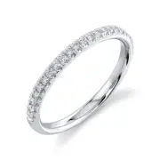 14K White Gold Diamond Band Stackable Ring Thin Size 7 Round Cut 0.18 CT 2.3MM