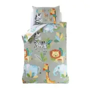 Rumble In The Jungle Junior Duvet Cover Set Reversible Cot Bedding Cute Animals
