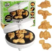 Dinosaur Mini Waffle Maker - Cooks Five 3D Dino Shaped Waffles - Breakfast Fun