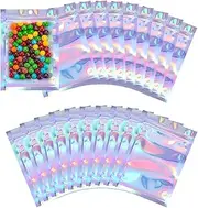 WELANE Foil Pouch Bags, 100 PCS Holographic Zip Lock Bags for Party Favor, Food Storage (7.5 X 10cm)