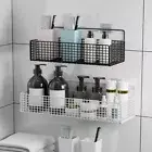 Bathroom Storage Holder Shower Caddy Organizer Kitchen Rack Wall Mounted Shelf