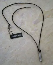 Dyrberg Kern Dk Man Leather Necklace with Pendant Garth Bti Black