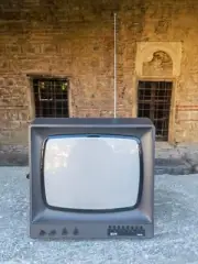 Iskra 5331 CRT television, black and white screen vintage TV, kept in box