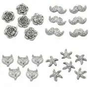 500 Silver Flatback Resin Glitter Various Cabochons Appliques Craft Wholesales