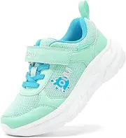[LOLLi kidz] Kids Sneakers Girls Tennis Shoes Boys Breathable Lightweight Running Shoes Hook-and-Loop Basketball Shoes