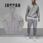 【NIKE 耐吉】帽T JORDAN SPORT 灰 黑 喬丹 飛人 連帽上衣 吸濕 快乾 長袖(DQ7328-091)