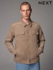 Neutral Corduroy Trucker Jacket (E66520) | $100