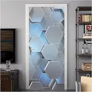 Door Stickers 3D Door Sticker Vinyl Peel and Stick Wallpaper Waterproof Removable Poster Home Decoration(G,95x215cm)
