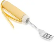 Adaptive Utensils with Adjustable Silicone Strap, Removable Flexible 360 Degree Rotating Eating Tablewares Non Slip Handles for Hand Tremors Arthritis Parkinson’s Elderly (fork)