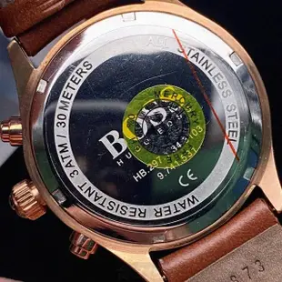 【BOSS】BOSS手錶型號HB1513605(古銅色錶面玫瑰金錶殼咖啡色真皮皮革錶帶款)