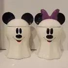 Disney Mickey & Minnie Mouse Ghost Halloween Cookie Jar Canister Set - NEW