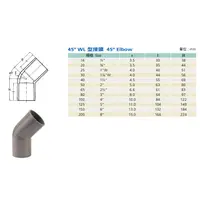 在飛比找蝦皮購物優惠-🅷🅺✍✍ 南亞 PVC 彎頭 45度 厚 4分~1吋半 16