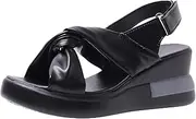 [Generic] Women's Hiking Sandals Customized Open Toe Platform Chunky Wedge Slope Heel Fashion Ladies Slippers And Women Shoes Sandals Ladies Double Buckle Sandals for Women All