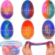 Howzcci 6 Pack Slime Eggs Toys Easter Eggs Toys for Kids Boys Girls Easter Basket Stuffers Party Favors Gifts