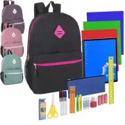 Trailmaker Backpacks With 30-Piece School Supply Kits, Assorted Colors, 12PK