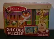 Melissa & Doug 2 In 1 Cube 6 Scenes Puzzle ANIMALS Item #50274 NEW