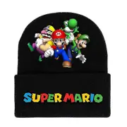 Mario Bros Theme Knitted Beanie Hat Men Women Fall Winter Warm Stylish Cap -NMAOV C
