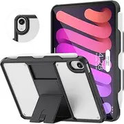 [Soke] Case for New iPad mini 6th Generation 2021 with Pencil Holder-[Full-Body Protection + 2nd Gen Apple Pencil Charging],Translucent Frosted Back Cover for iPad mini 6 8.3 Inch(Black)