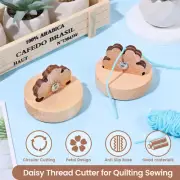 2Pcs Thread Cutter for Quilting Sewing Wooden Tabletop Yarn Cutter 5 SeSlr