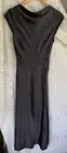 New Sz6 Billy J Ivana Slinky Bias Cut Cowl Neck Black Satin Evening Dress