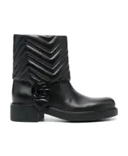 GG leather ankle boots 37 black
