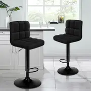 2x ALFORDSON Bar Stools Ralph Swivel Fabric All Black