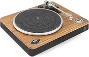Marley Stir It Up Wireless Turntable - Sustainably Crafted Bamboo Record Player, Bluetooth Pairing, Recycled Rewind Fabric, USB to PC/MAC Recording, Dust Cover - Bamboo/Black (Model: EM-JT002-SB)