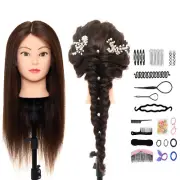 Mannequin Head Hair Styling Cosmetology Manikin Head Doll 22" 50% Real Hair