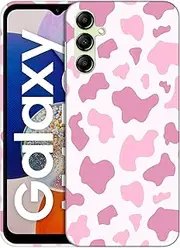 [GlamCase] for Samsung Galaxy A14 5G / 4G, Galaxy A14 5G / 4G Case - Cow Skin Baby Pink Print Printed Sleek Cute Plastic Hard Protective Designer Back Phone Case/Cover for Samsung A14 5G / 4G