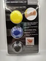 Therapist's Choice Hand Exercise 3 Ball Kit: 3 Color Coded Resistance Levels
