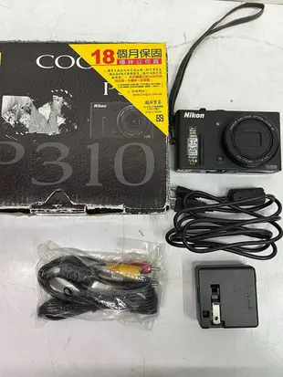 L【小米二店】二手 Nikon CoolPix P310  數位相機 相機 原廠盒裝(螢幕暗角) A