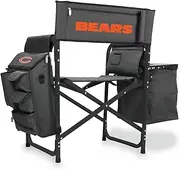 PICNIC TIME NFL Fusion Camping Side Table and Soft Cooler, Beach Adults, Lawn Chair, One Size, Dark Gray with Black Accents