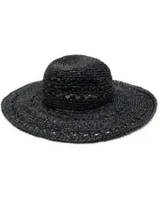 [catarzi] wide-brim woven-raffia hat 57 Black