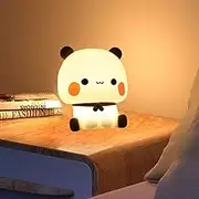 Dhqkqg budu dudu Night Light, Cute Panda Night Light, LED Children's Panda Night Lamp, Cute Budu Dudu Touch Control Silicone Night Light Baby, 3 Modes Dimmable Night Lamp for Children, Girls, Boys