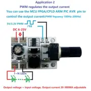 NEW DC 6-24V 20W Adjustable Brightness LED Driver PWM Controller DC-DC Step-down