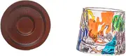 VINTORKY Rolling Coaster Cup Whiskey Tumbler Set Multi-Functional Wine Glass Elegant Decorative Easy to Clean