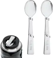 2Pcs Folding Spoons for THERMOS FUNTAINER Food Jar 16 Oz, Spoon Staninless Stee