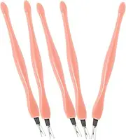 Healvian Stainless Steel Cuticle Pusher Set 5pc Nail Tool Kit Cuticle Trimmer for Manicure Supplies