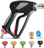 Sealegend Pressure Washer Attachment with 360° Swivel 3/8" Quick Socket, Commercial 5000 PSI / 10.5 GPM with Nozzle Tips, Power Washer Attachment with M22-14mm Brass Adapter
