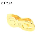 3 Pairs 11 Speed (Gold) ZH405 Mountain Road Bicycle Chain Magic Buckle Chain Qui