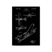 Airplane Patent Vintage Minimal Man Cave Wall Art #6