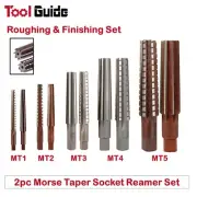 MT-0-1-2-3-4-5 Morse Taper Socket Hand Reamer Roughing Finishing Coarse Fine Set