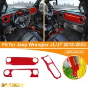 Red Center Dashboard Cover Gear Cup Holder Trim For Jeep Wrangler JL JT 2018+ (for: Jeep)